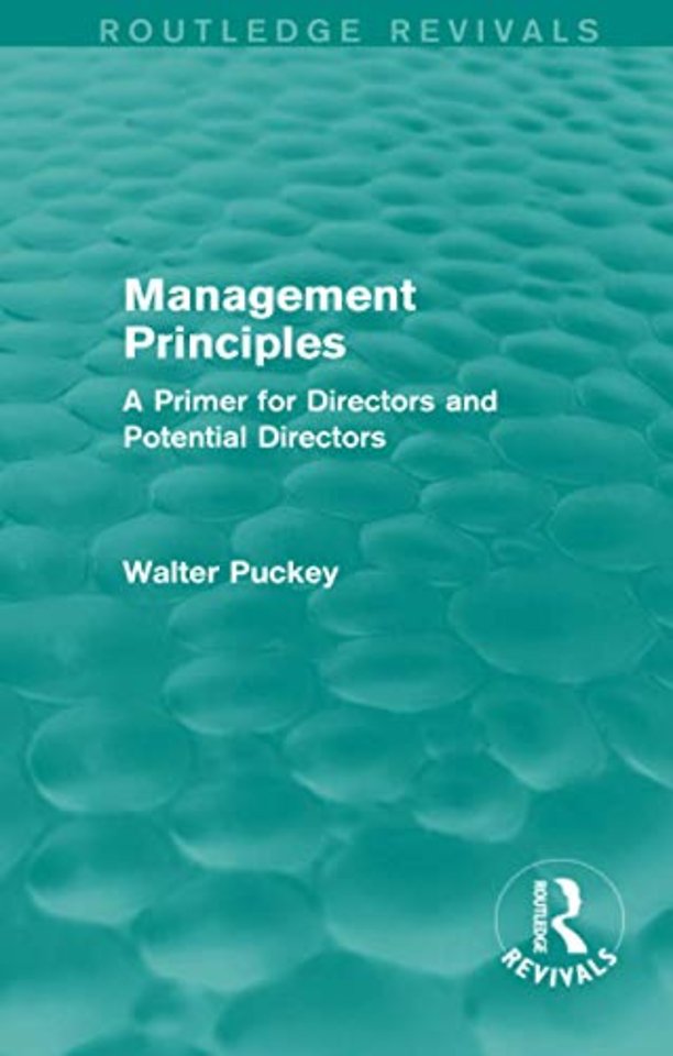 Management Principles (Routledge Revivals)