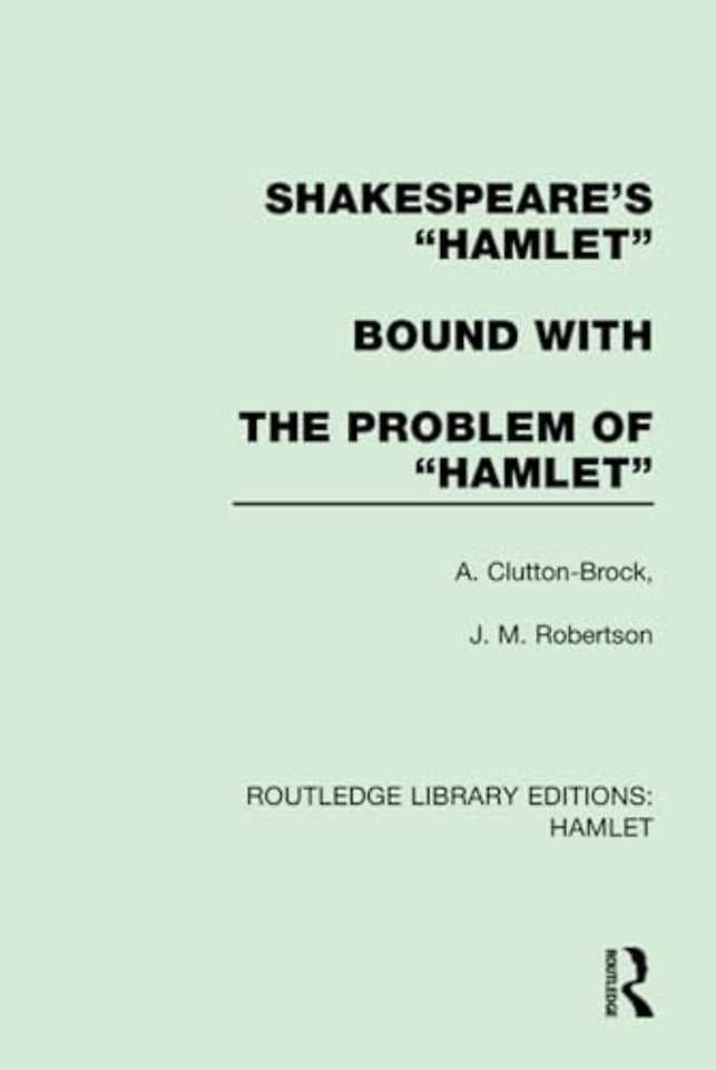 Shakespeare's “Hamlet” bound with The Problem of Hamlet