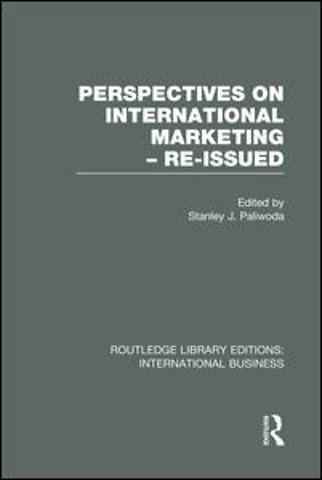 Perspectives on International Marketing - Re-issued (RLE International Business)