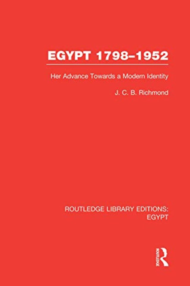 Egypt, 1798-1952 (RLE Egypt)
