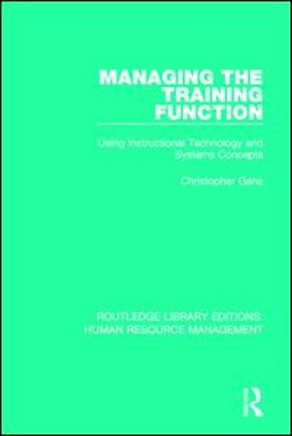 Managing the Training Function