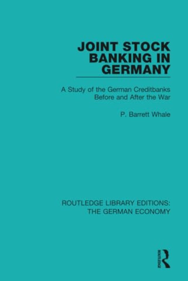Joint Stock Banking in Germany