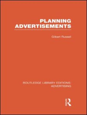 Planning Advertisements (RLE Advertising)