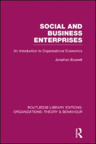 Social and Business Enterprises (RLE: Organizations)