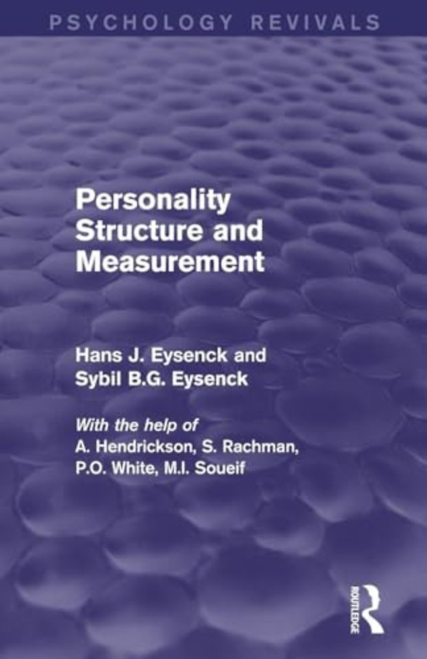 Personality Structure and Measurement (Psychology Revivals)