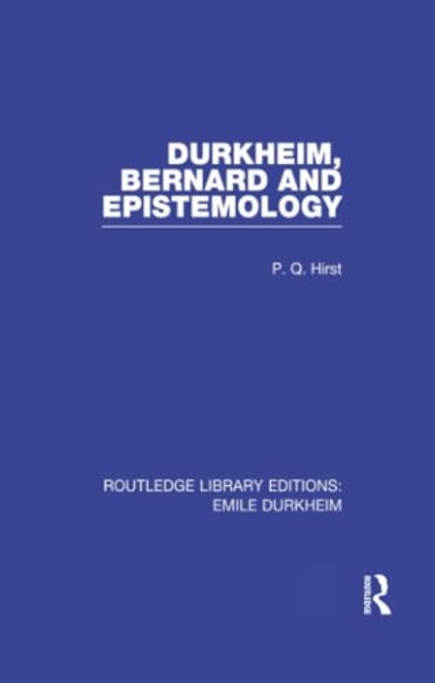 Durkheim, Bernard and Epistemology
