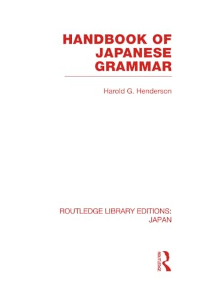 Handbook of Japanese Grammar