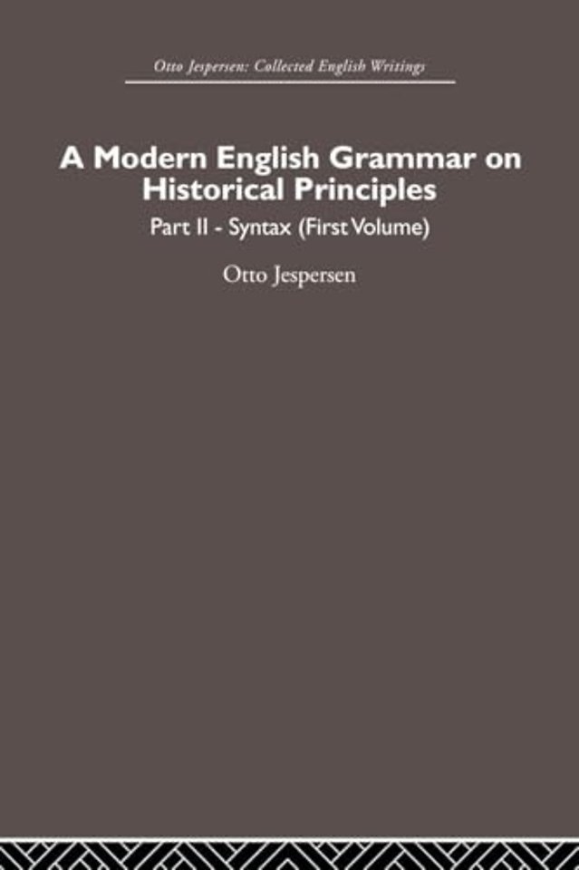 Modern English Grammar on Historical Principles