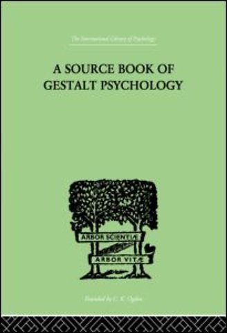 Source Book Of Gestalt Psychology
