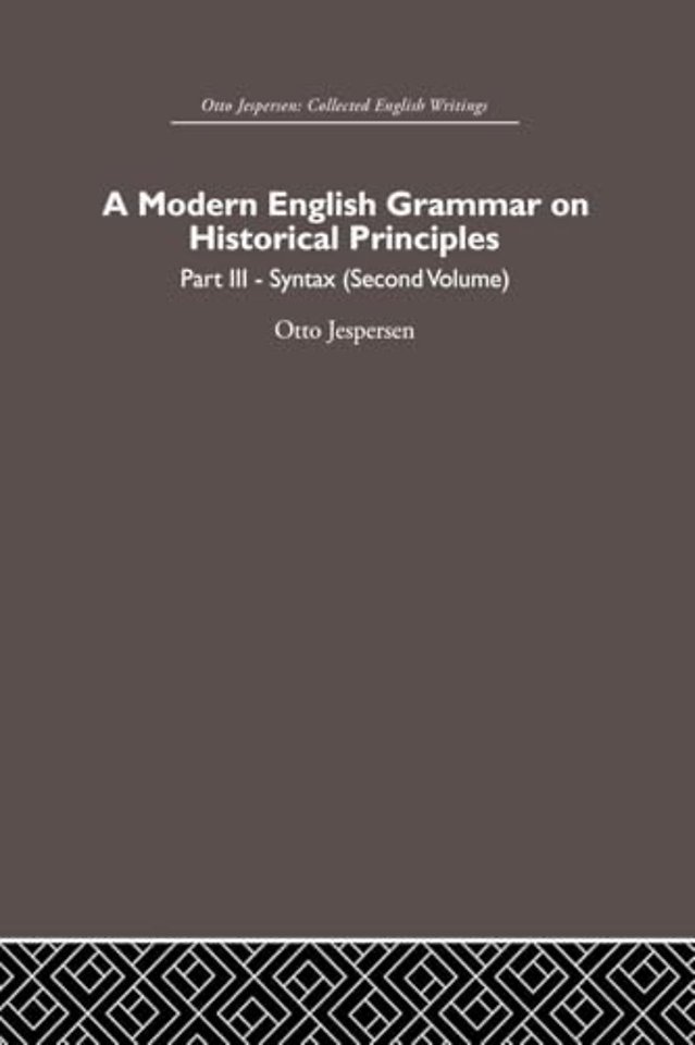 Modern English Grammar on Historical Principles