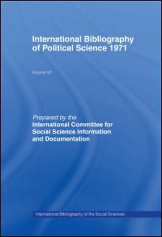 IBSS: Political Science: 1971 Volume 20