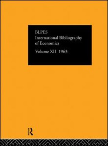 Intl Biblio Econom 1963 Vol 12