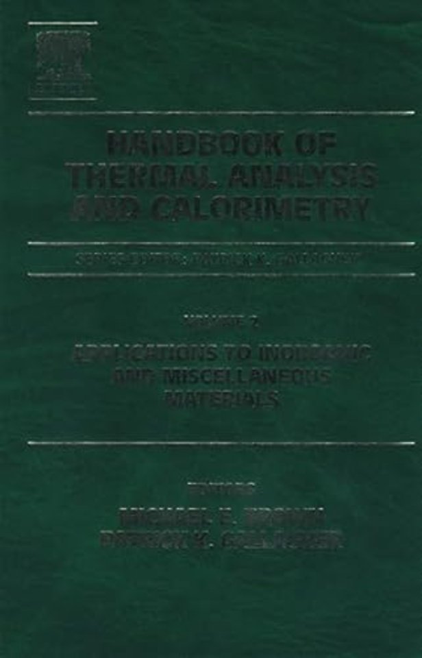 Handbook of Thermal Analysis and Calorimetry