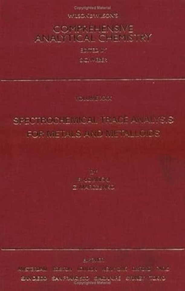 Spectrochemical Trace Analysis for Metals and Metalloids