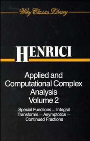 Applied and Computational Complex Analysis V 2 – Spec Funct Integral Trans Asymp