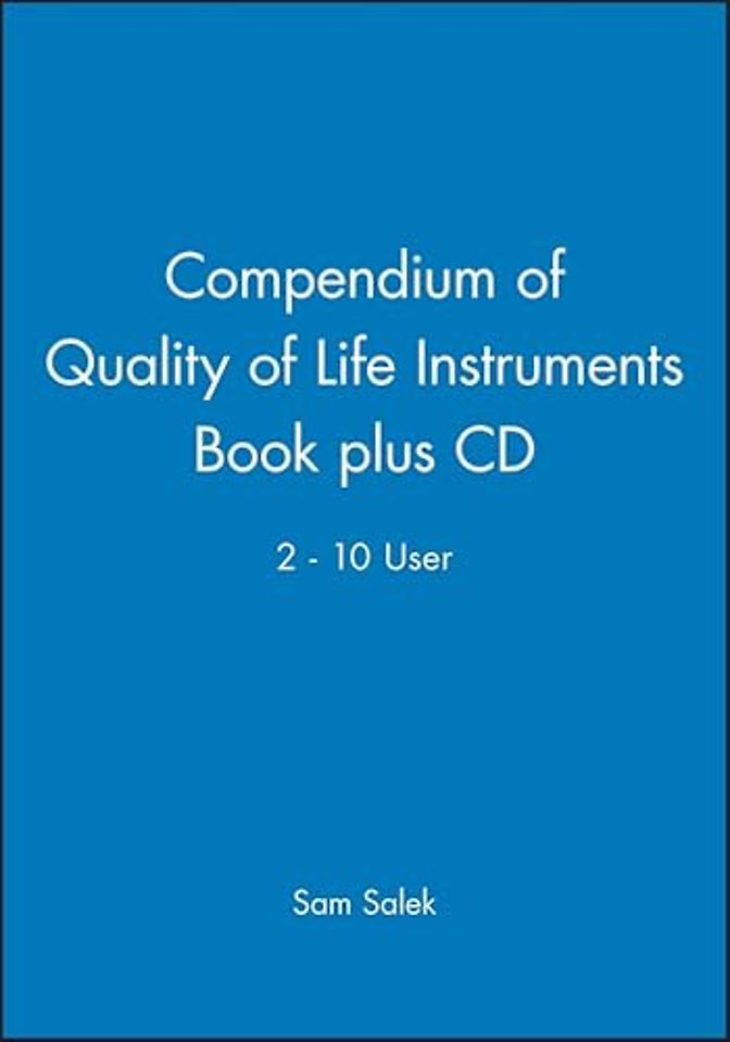 Compendium of Quality of Life Instruments Book plus CD 2–10 user