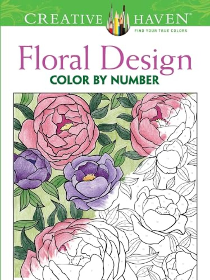 Creative Haven Floral Design Color By Number Coloring Book