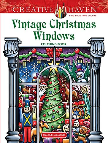 Creative Haven Vintage Christmas Windows Coloring Book