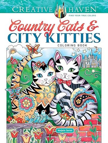Creative Haven Country Cats & City Kitties Coloring Book