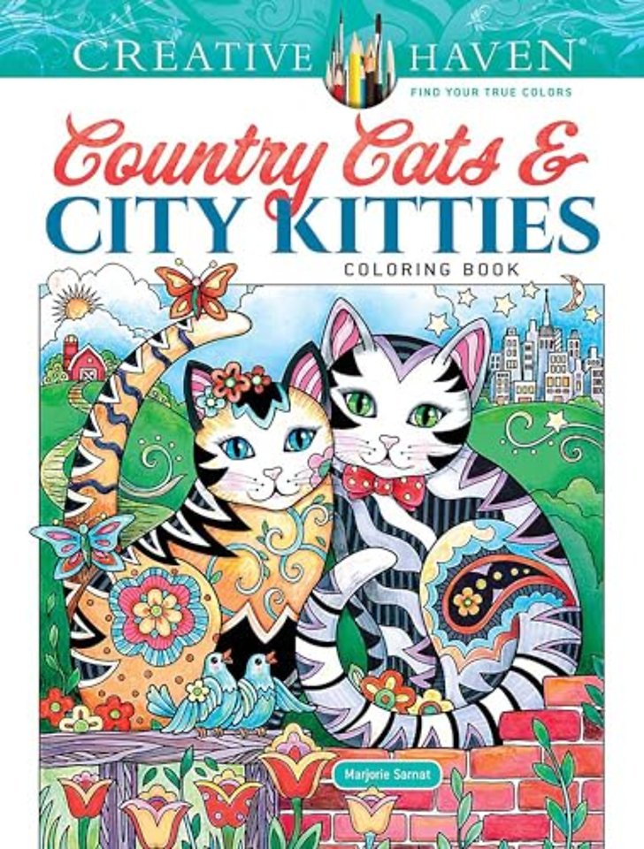 Creative Haven Country Cats & City Kitties Coloring Book