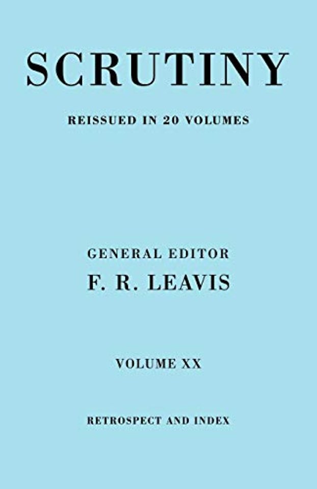 Scrutiny vol. 20 Index & Retrosp