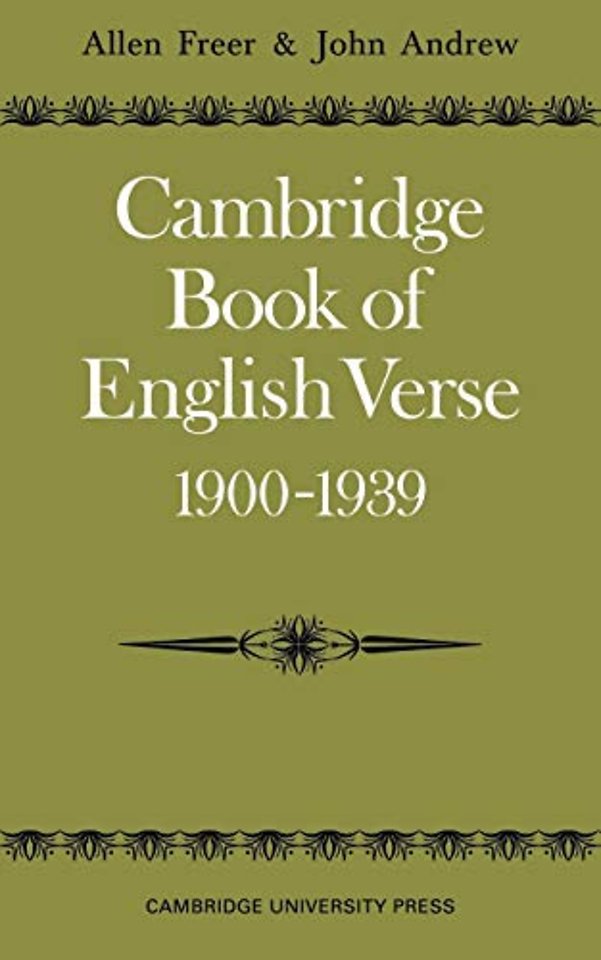Cambridge Book of English Verse 1900–1939