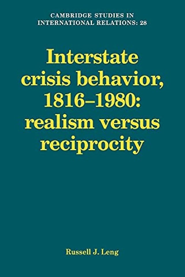 Interstate Crisis Behavior, 1816–1980