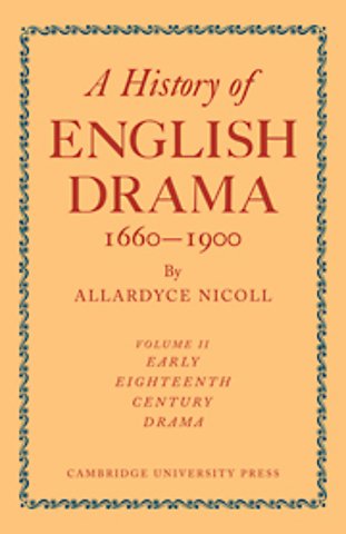 History of English Drama, 1660–1900