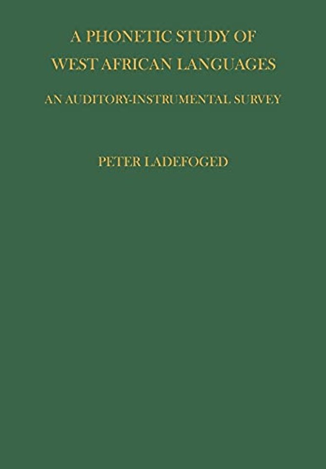 Phonetic Study of West African Languages