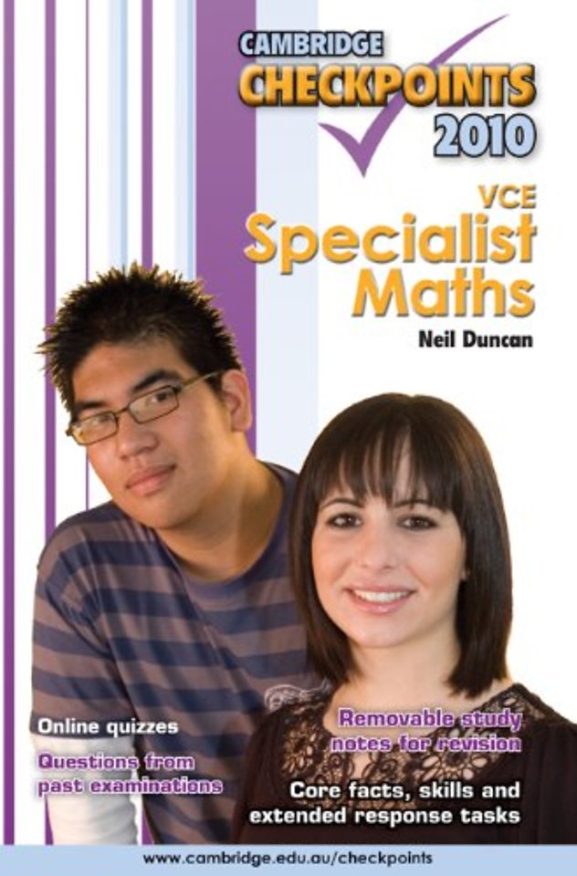 Cambridge Checkpoints VCE Specialist Mathematics 2010