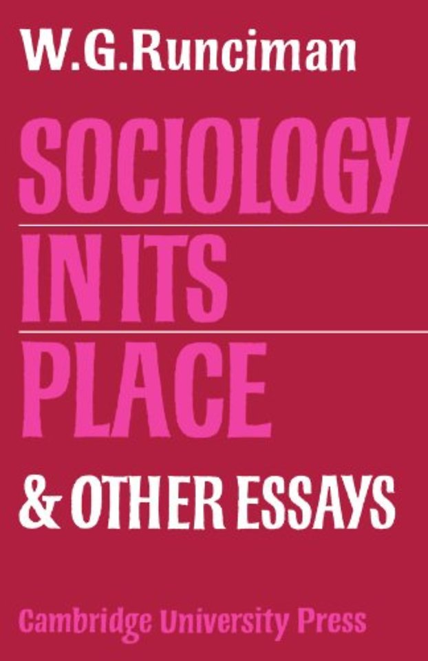 Sociology In Its Place