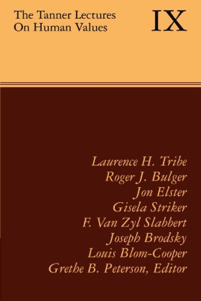 The Tanner Lectures on Human Values