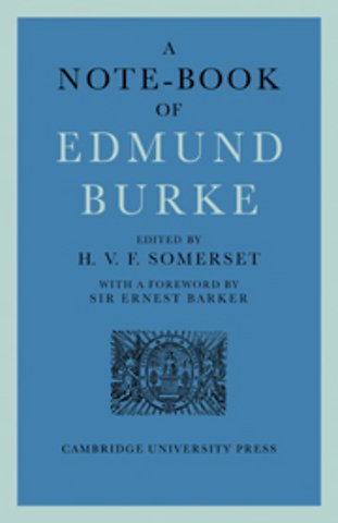 A Note-Book of Edmund Burke