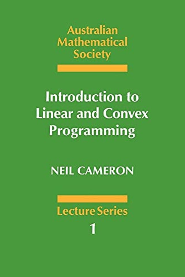 Introduction to Linear and Convex Programming