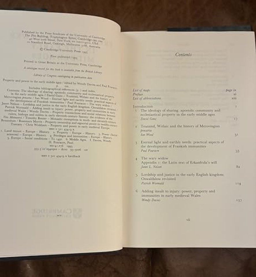 Property and Power in the Early Middle Ages
