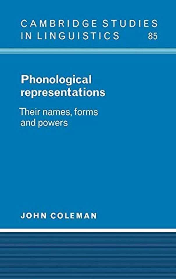 Phonological Representations