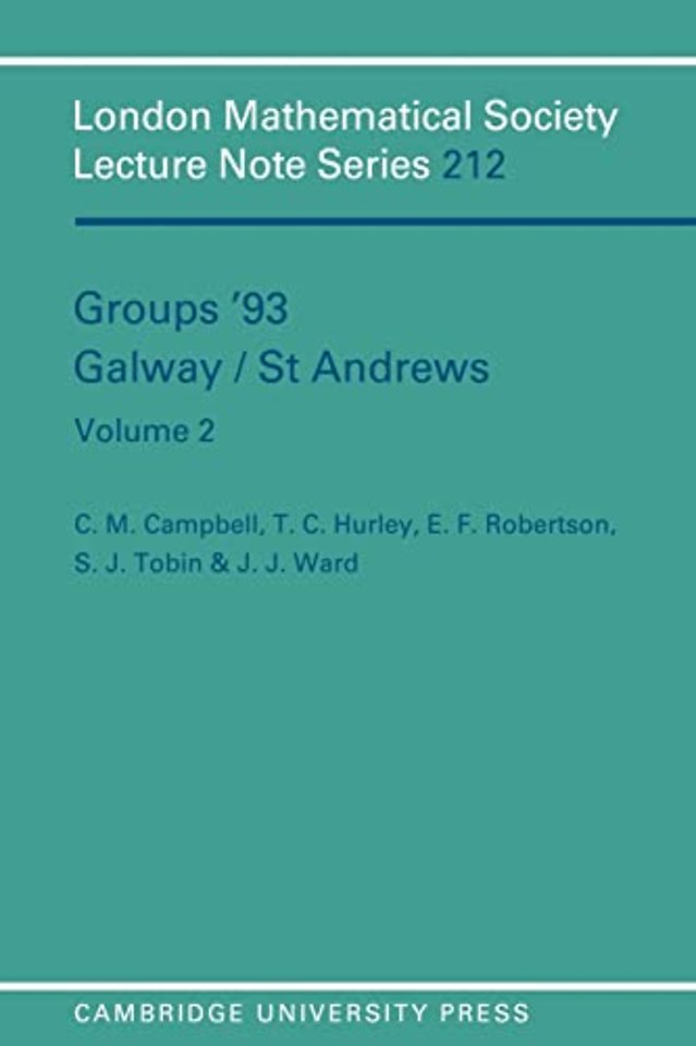 Groups '93 Galway/St Andrews: Volume 2