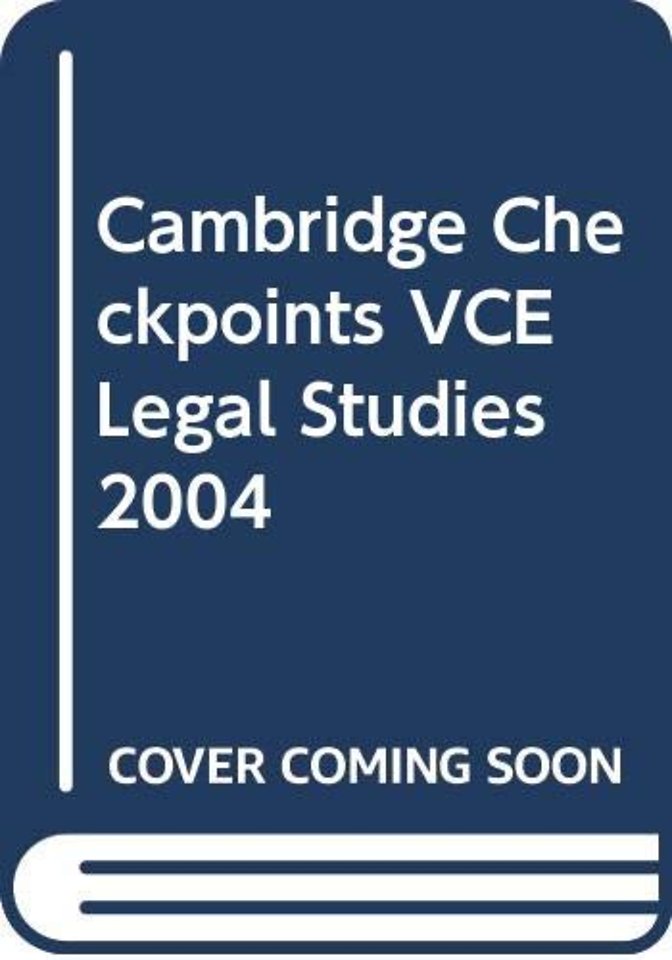 Cambridge Checkpoints VCE Legal Studies 2004