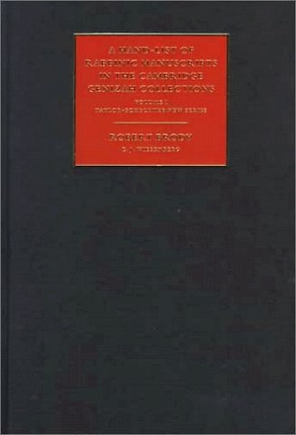 A Hand-List of Rabbinic Manuscripts in the Cambridge Genizah Collections: Volume 1