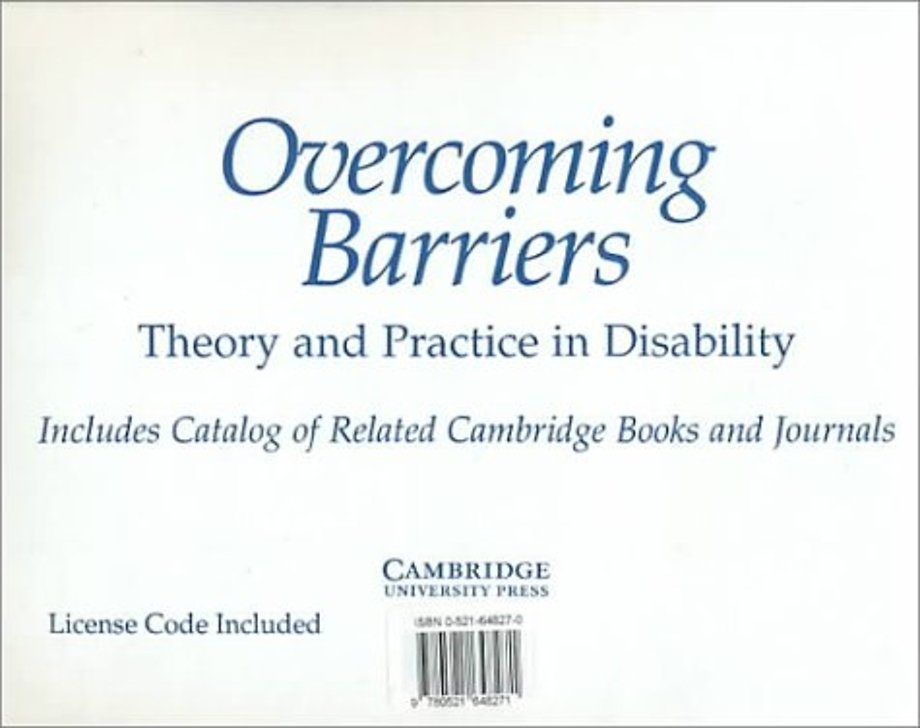 Overcoming Barriers: Theory and Practice in Disability CD-ROM full text