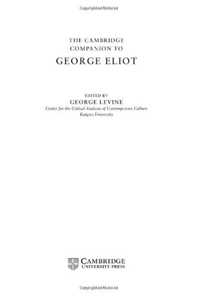 The Cambridge Companion to George Eliot