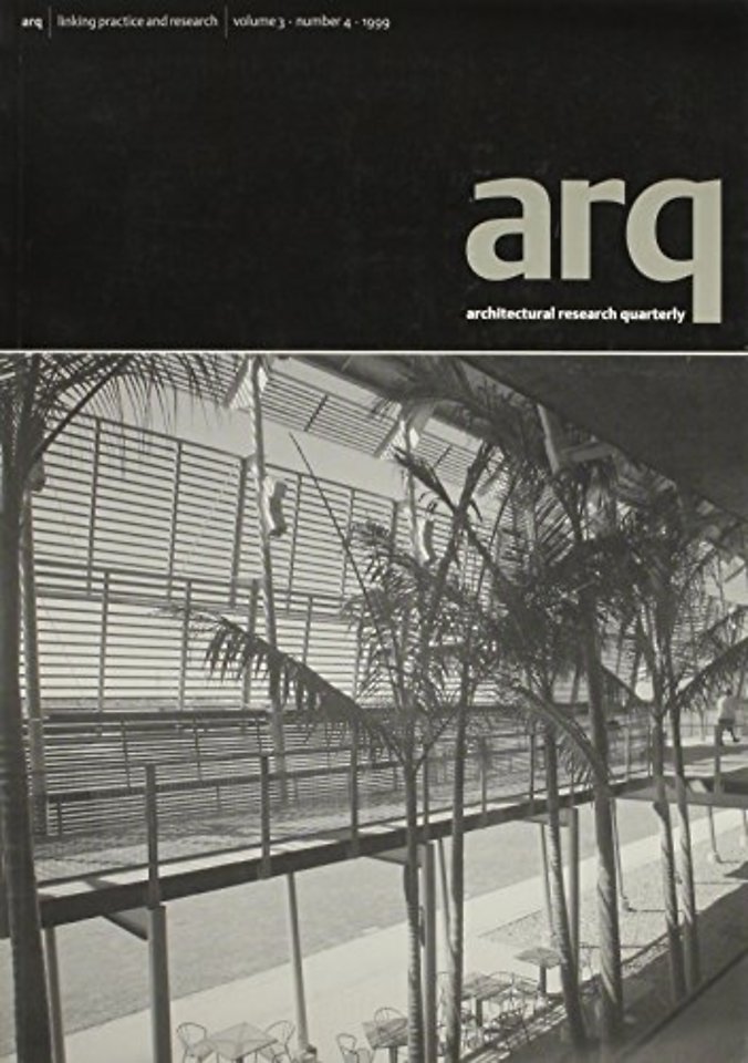 arq: Architectural Research Quarterly: Volume 3, Part 4