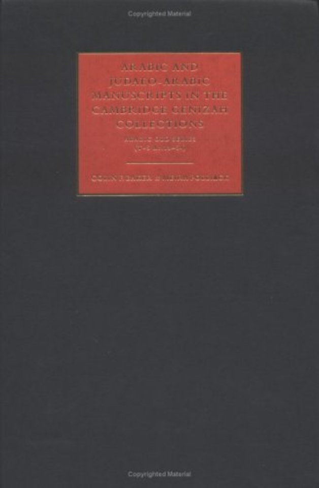 Arabic and Judaeo-Arabic Manuscripts in the Cambridge Genizah Collections