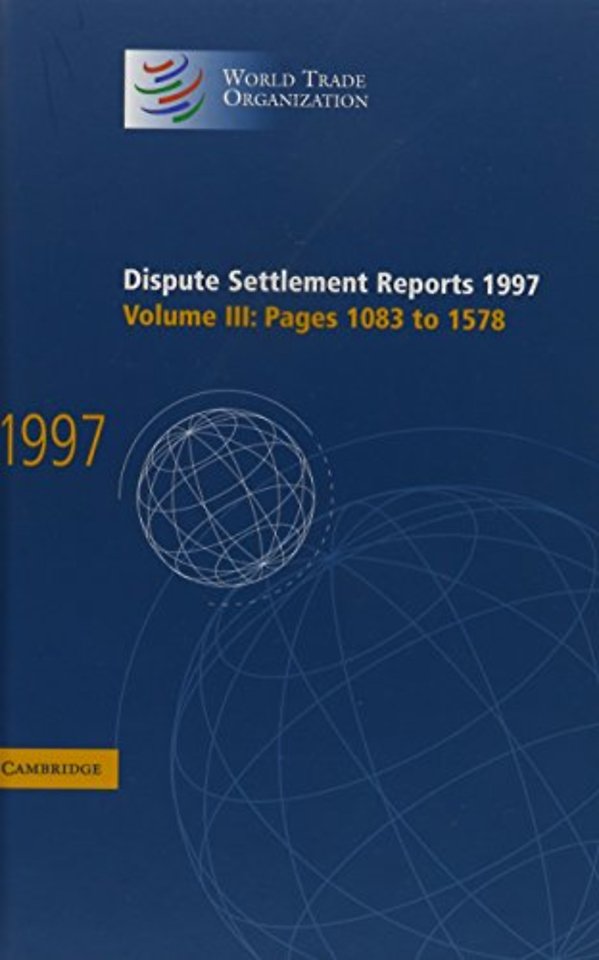 Dispute Settlement Reports 1997: Volume 3, Pages 1083-1578