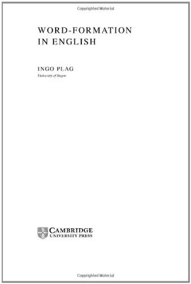 Word-Formation in English