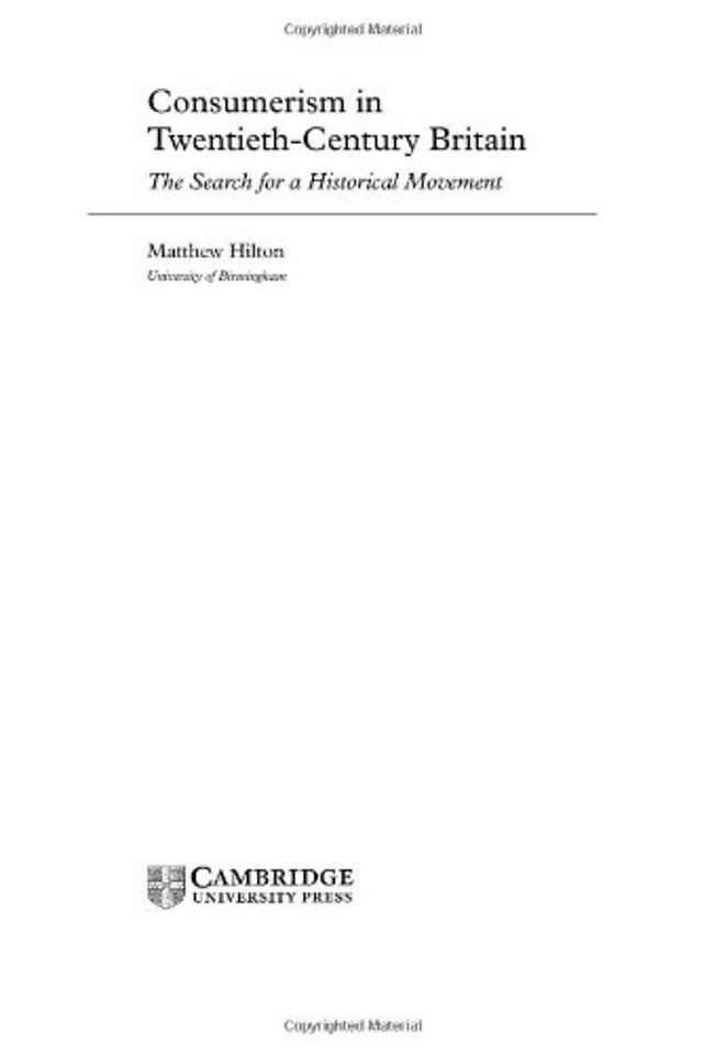 Consumerism in Twentieth-Century Britain