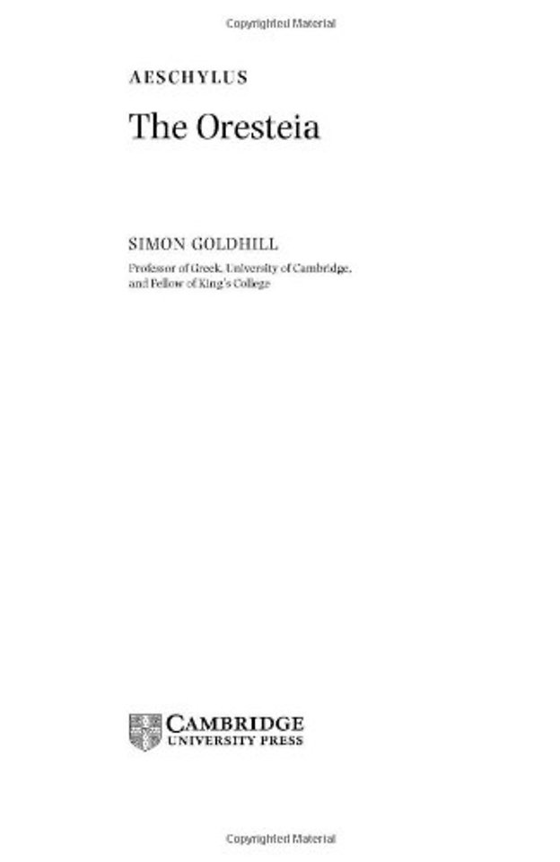 Aeschylus: The Oresteia