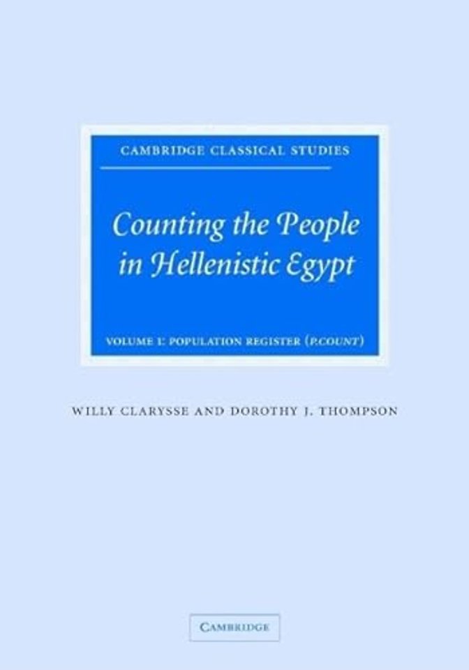 Counting the People in Hellenistic Egypt 2 Volume Hardback Set