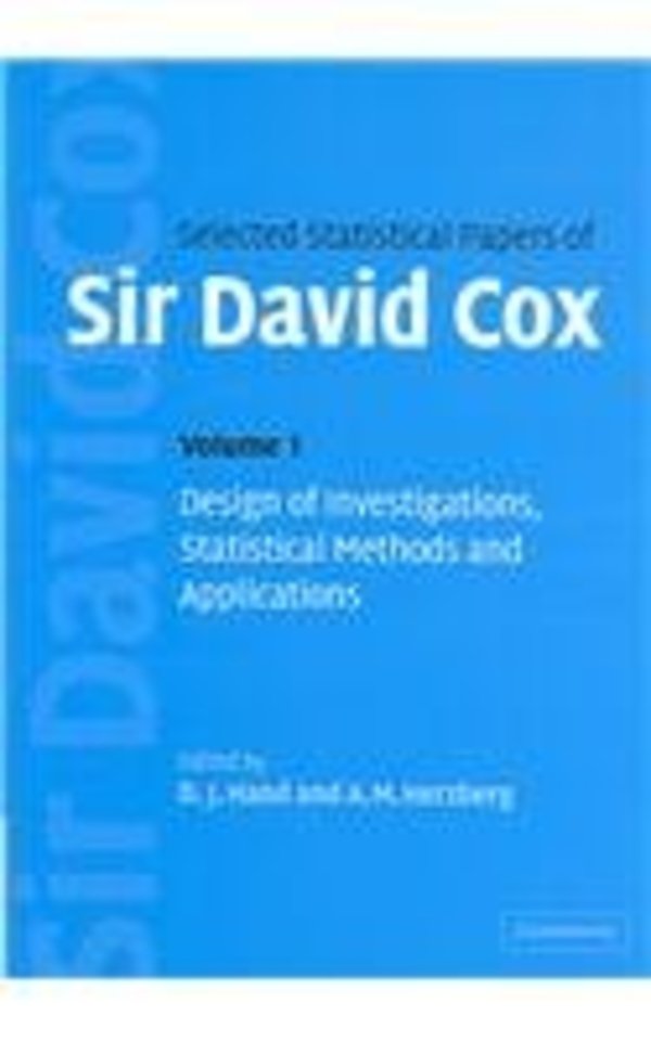 Selected Statistical Papers of Sir David Cox 2 Volume Hardback Set