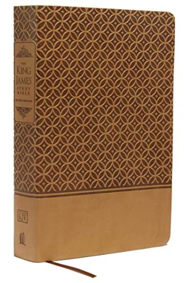 KJV Study Bible, Large Print, Leathersoft, Tan, Thumb Indexed, Red Letter